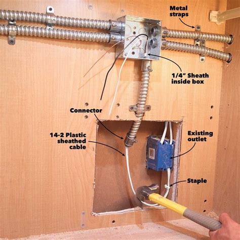 electrical junction box behind kitchen cabinet|concealing junction boxes under cabinet.